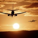 silhouette of airplanes