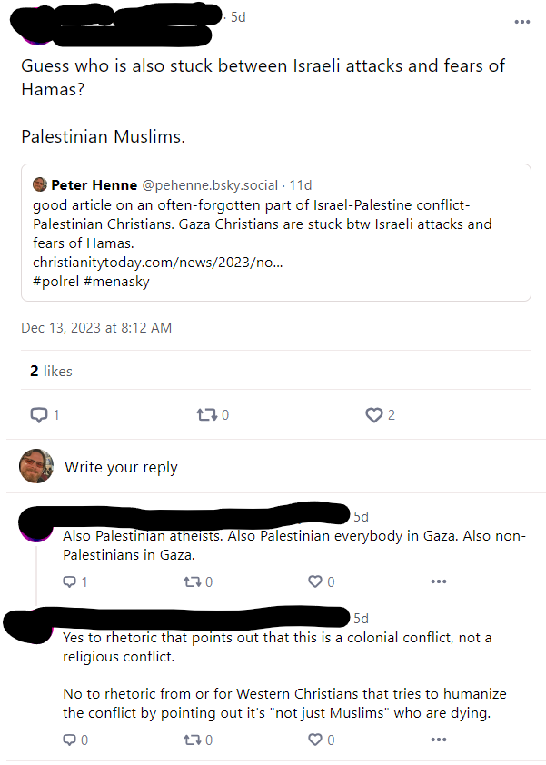 a post upset w/ my post about Palestinian Christians