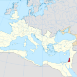 map of the Roman Empire, with Judaea marked in red