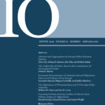 The cover of the issue of the journal International Organization which features Chow and Levin's article