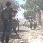 Syrian rebels fighting in Damascus