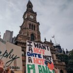 people protesting a climate change